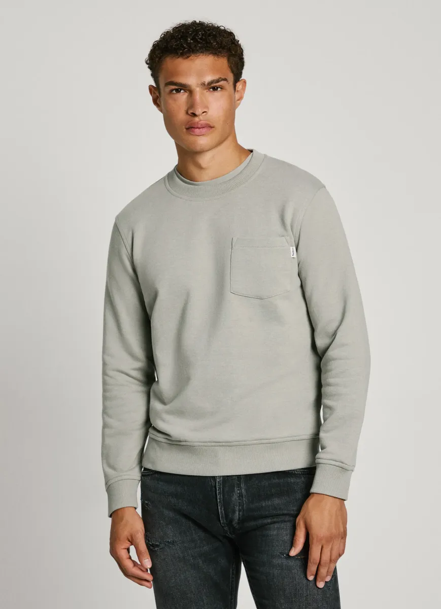 

Толстовка Pepe Jeans "MANS CREW", с нагрудным карманом, зеленый