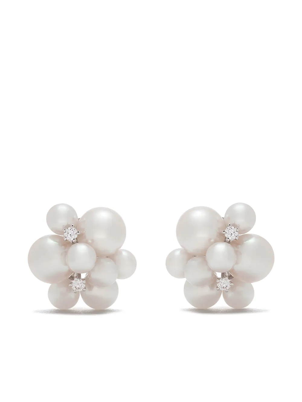 

Серьги из белого золота с жемчугом Акойя TASAKI, серебяный