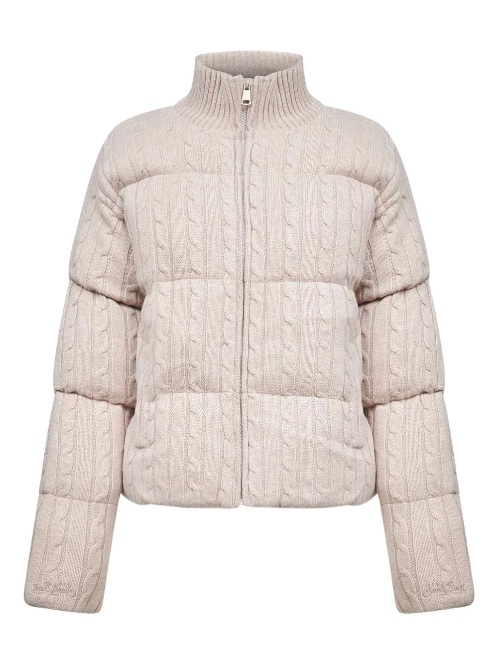 

Стеганое пальто с вязаным узором "косы" Mc2 Saint Barth, нейтральный