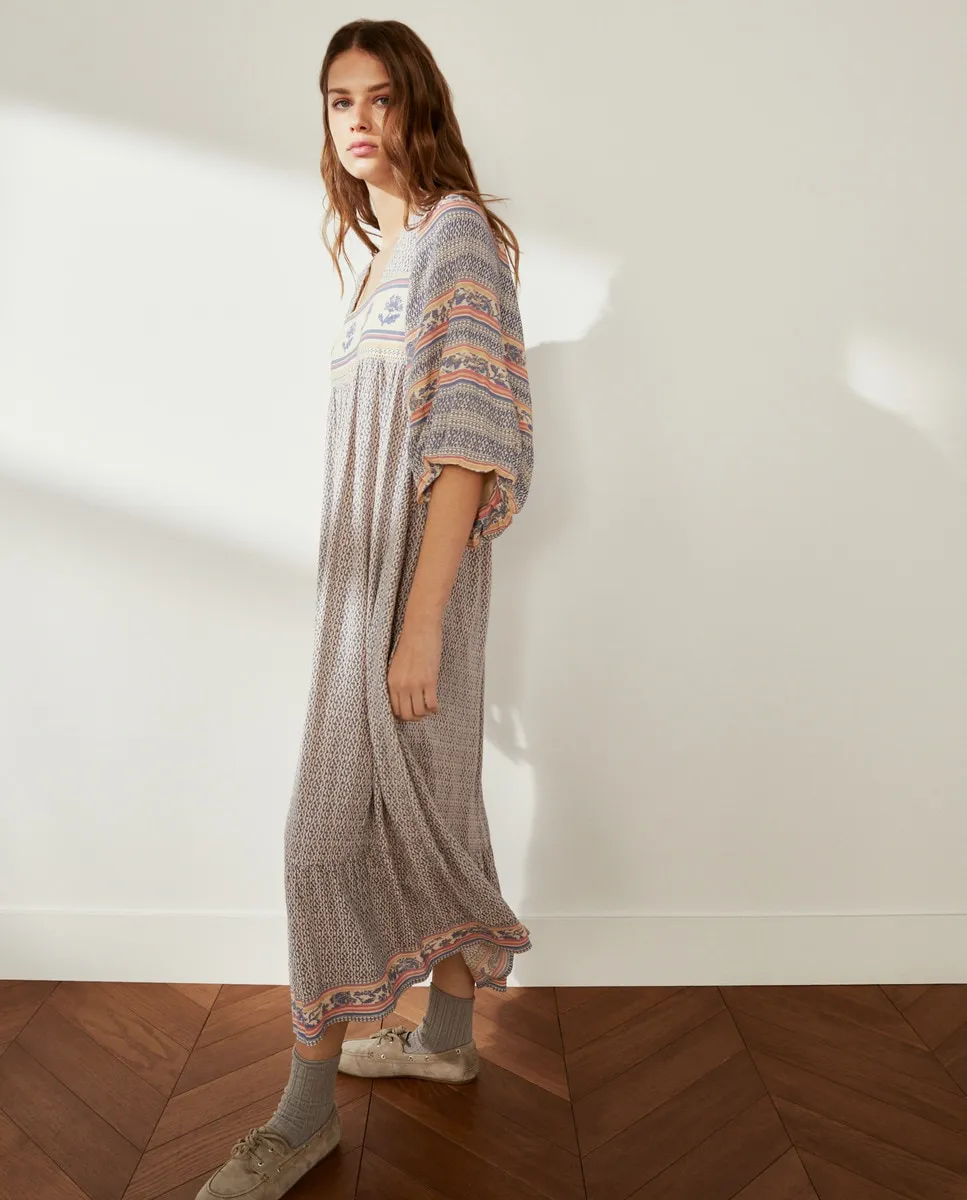 

Платье с рукавами-фонариками Southern Cotton, синий