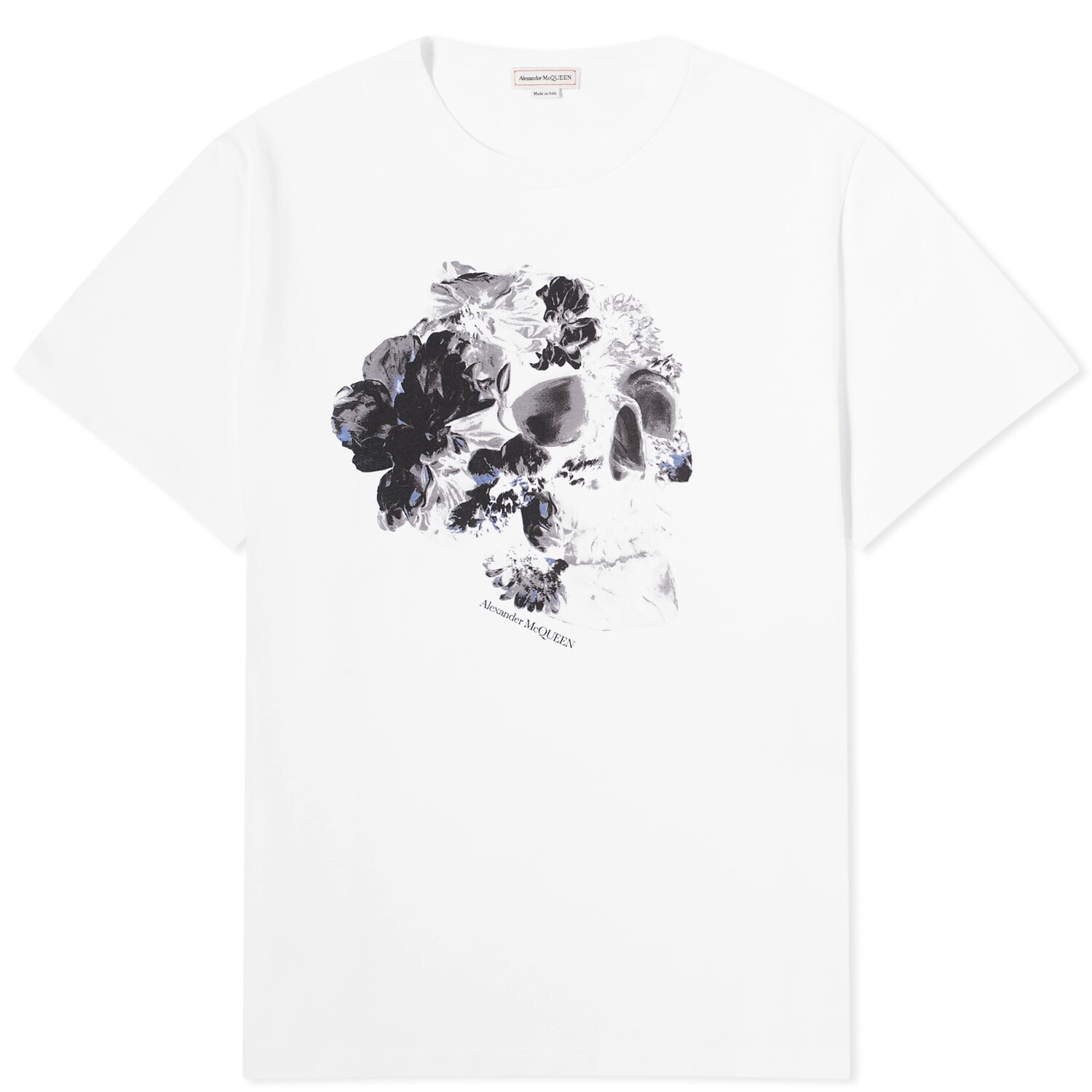 

Футболка Alexander Mcqueen Dutch Flower Skull T-Shirt, цвет White & Black