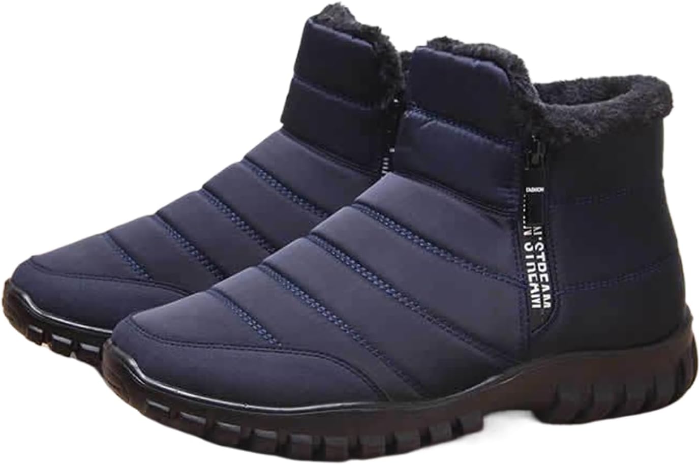 

Мужские зимние водонепроницаемые ботинки с меховой подкладкой, теплые укороченные сапоги, на молнии, легкие для прогулок на улице, снегоступы для мужчин Generic, синий
