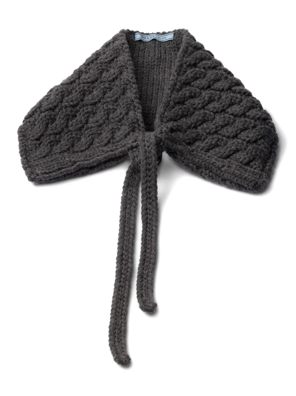 

Шерстяной воротник фактурной вязки Prada, серый