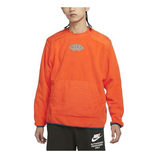 

Толстовка cny chinese new year's edition therma-fit logo embroidered loose fleece sports round neck pullover orange Nike, оранжевый