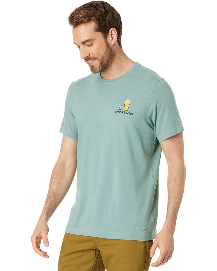 

Футболка Life is Good Keep It Simple Golf & Beer Short Sleeve Crusher Tee, цвет Smoky Blue