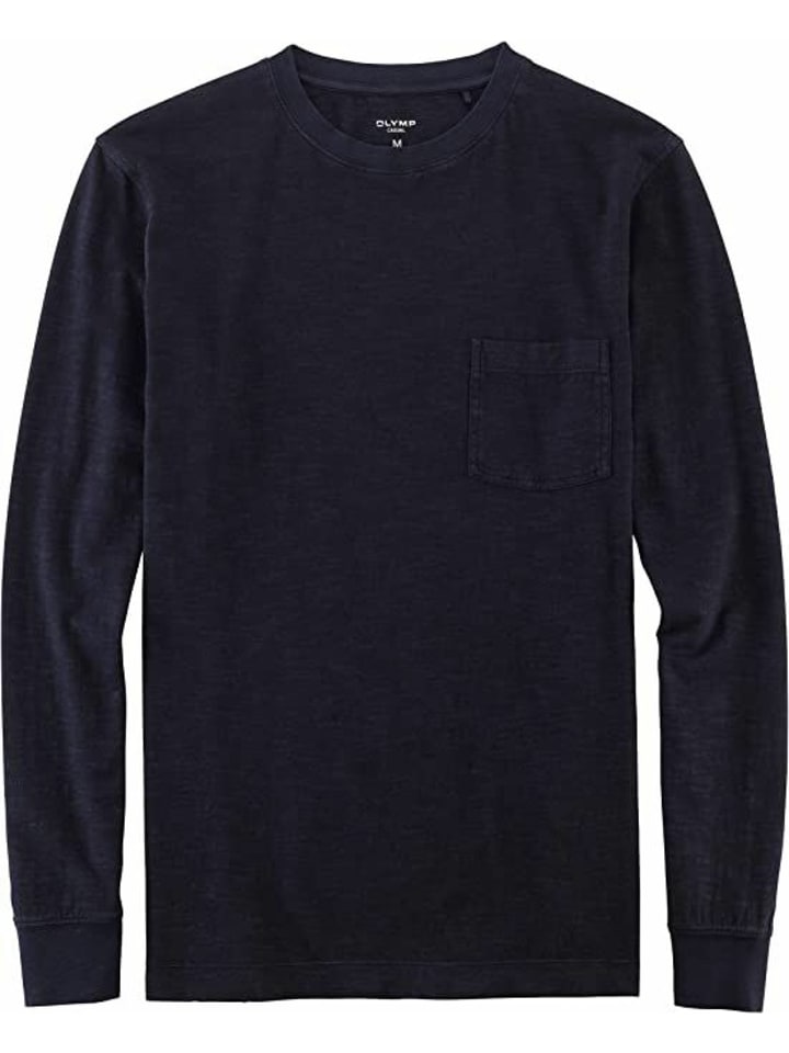 

Мужская футболка с круглым вырезом темно-синего цвета OLYMP