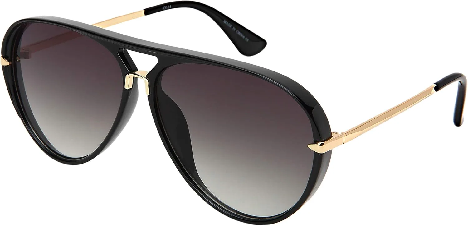 

EDGEIWEAR Дизайнерские солнцезащитные очки-авиаторы для мужчин и женщин, с плоскими градиентными линзами и защитой от УФ-излучения, артикул 53114-FLAP-2(BLK.gnap)