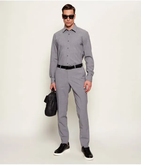 Шерстяная рубашка P-LIAM-KF-261 regular fit Boss, серый — фото 2