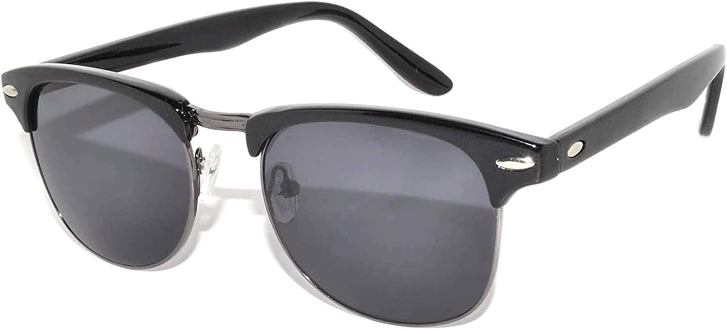 

Солнцезащитные очки OWL с полуободковой оправой, металлическими и пластиковыми линзами, для мужчин и женщин, с защитой от УФ-излучения UV400, дымчатые линзы, винтажный ретро-стиль, Black Gun / Smoke