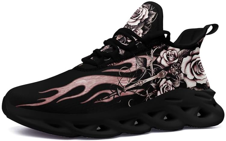 

Модные кроссовки с черепом для мужчин и женщин, с дерзкой элегантностью, готические легкие кроссовки из сетки EVA для ходьбы, тенниса и спорта Awsole, черный