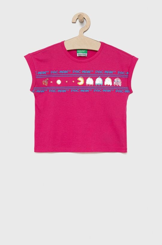 

Хлопковая футболка для детей United Colors of Benetton, розовый