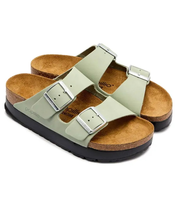 Тапочки из кожи Birkenstock x Papillio Arizona Narrow fit Birkenstock, зеленый — фото 3