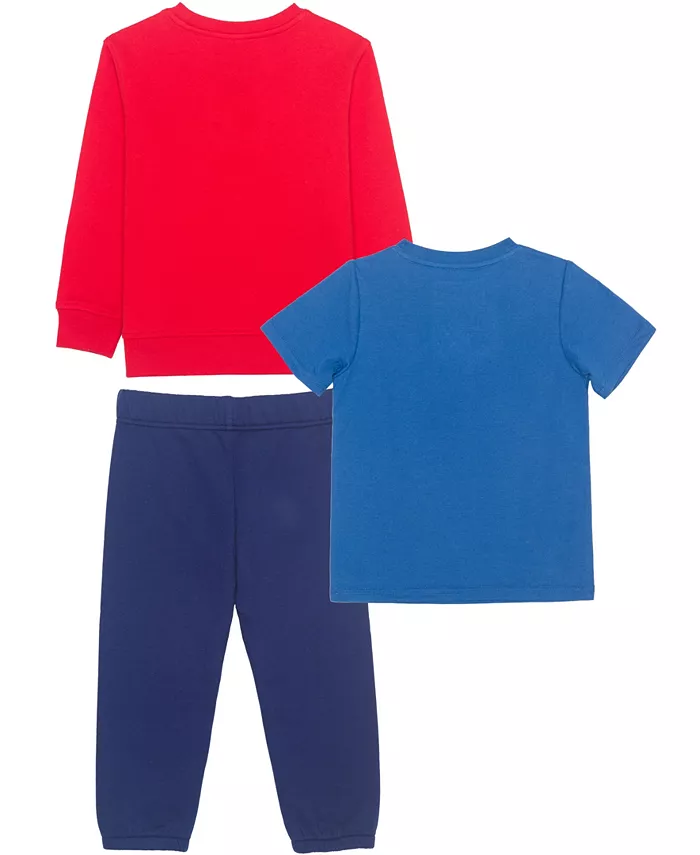 Мальчики Toddler 2T-5T комплект из 3 предметов: футболка с принтом, футболка с короткими рукавами и джоггеры Spider-Man, мультиколор — фото 2