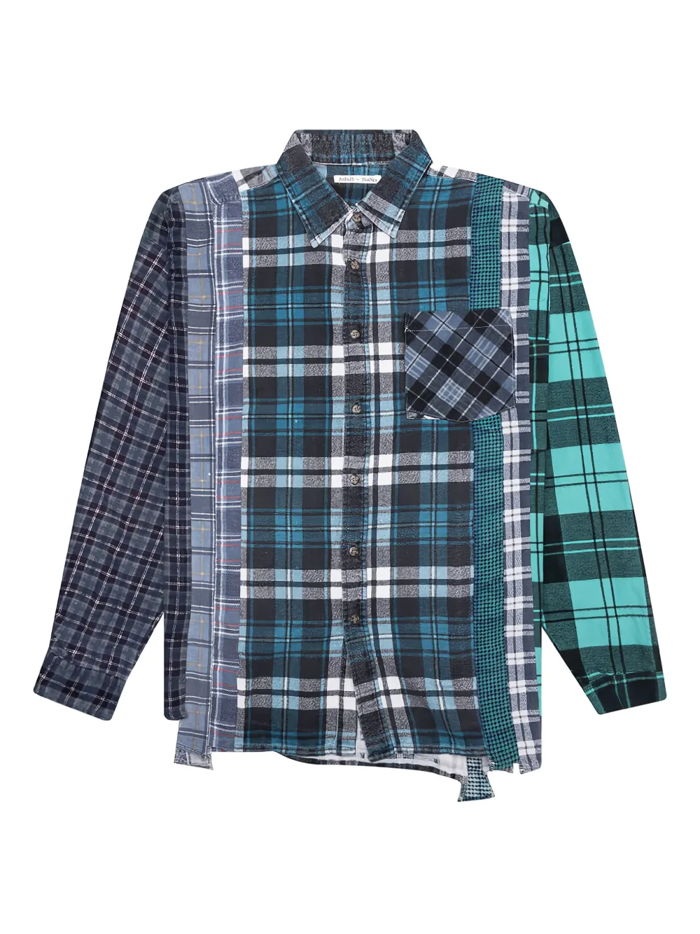 

Лоскутная рубашка с длинными рукавами Needles, синий