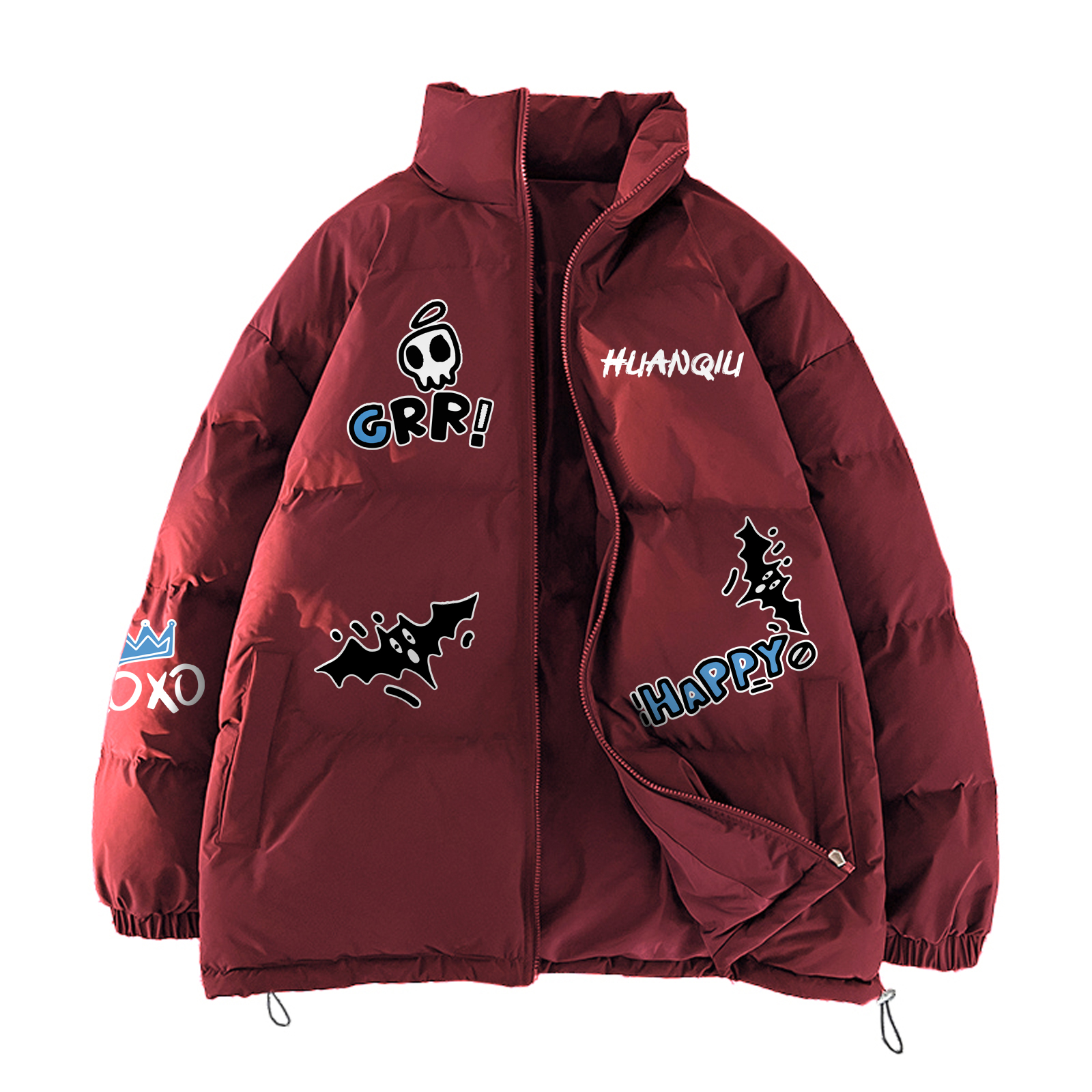 

Пуховик Unisex Stand Collar Moderate Padded HUANQIU, maroon