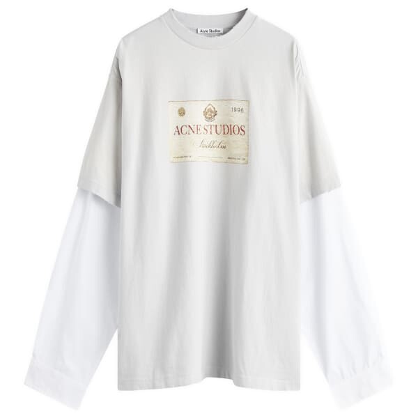 

Футболка Edra double u цвета шампанского Acne Studios, серый