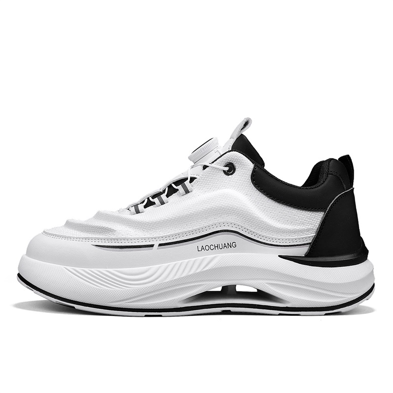 

Boogie Bear Амортизирующие дышащие легкие низкие повседневные туфли для мужчин с эффектом увеличения роста бело-черные, цвет White Black