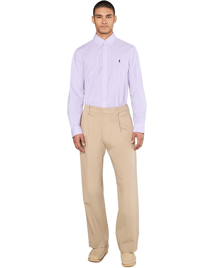 Мужская рубашка Polo Ralph Lauren Classic Fit Gingham Stretch Poplin, Light Lilac/White — фото 2