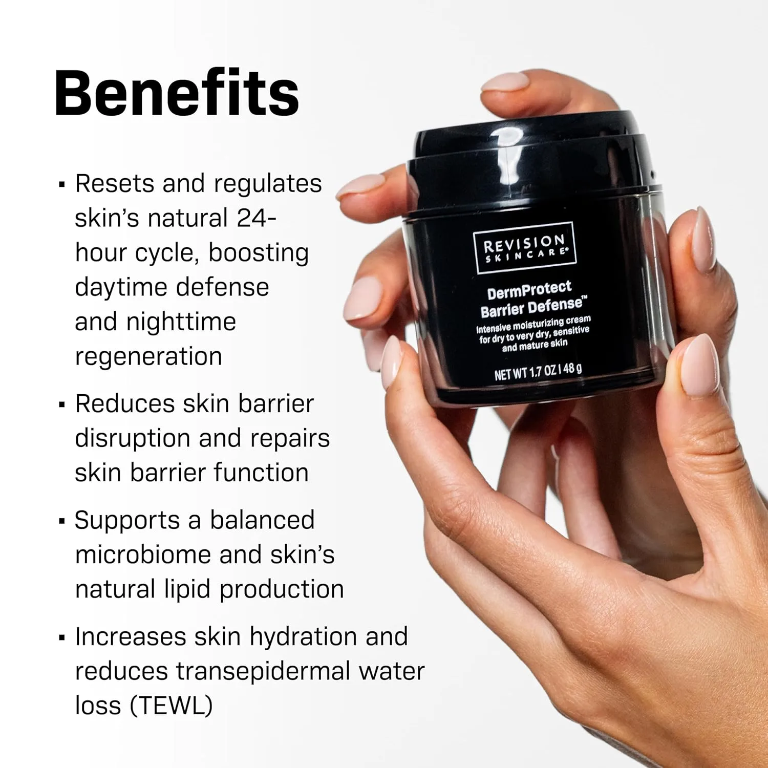 Крем для лица Revision Skincare — DermProtect Barrier Defense - интенсивный увлажняющий для сухой, чувствительной и зрелой, 48.2 г — фото 3