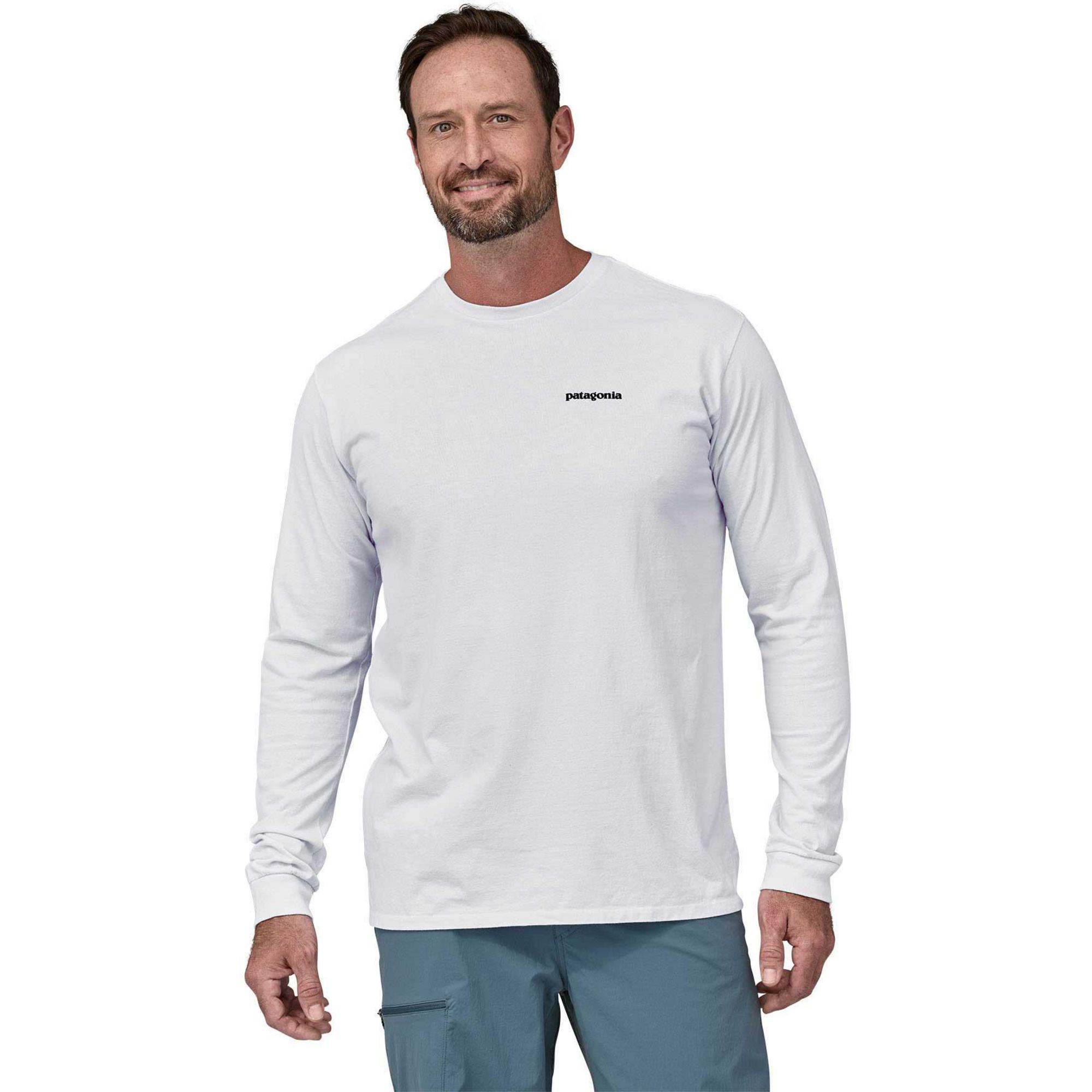 Мужская футболка с длинными рукавами с логотипом P-6 Responsibili-Tee Patagonia, White — фото 2