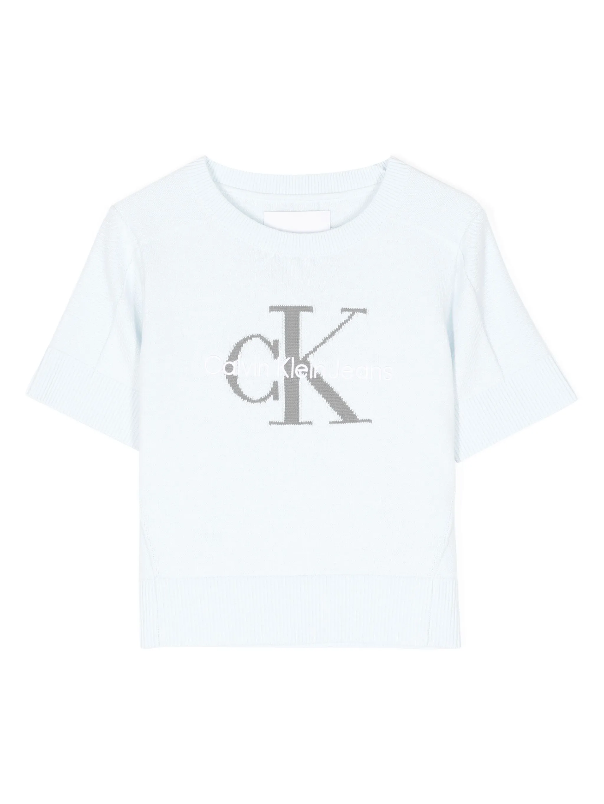 

Трикотажный топ с жаккардовым логотипом Calvin Klein Kids, синий