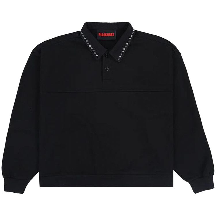 

Поло Pleasures Tweak Studded Polo Sweatshirt, Black