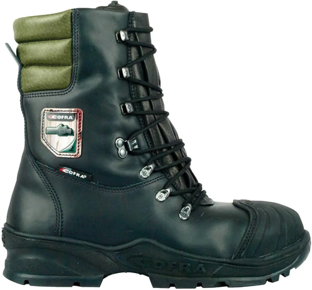 Защитные ботинки Cofra Safety Power Forestry Boots имеют защиту от протечек, класс 2, WRU HRO SRC, EN ISO 17249, черного цвета