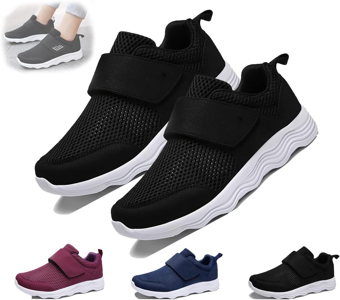 

Ультралегкие дышащие прогулочные кроссовки, легкие удобные кроссовки с мягкой подошвой, кроссовки для тренировки, повседневная спортивная обувь, удобная мягкая подошва Generic, черный