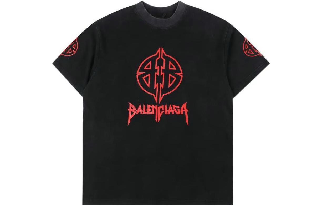 

Футболка Balenciaga среднего кроя черная