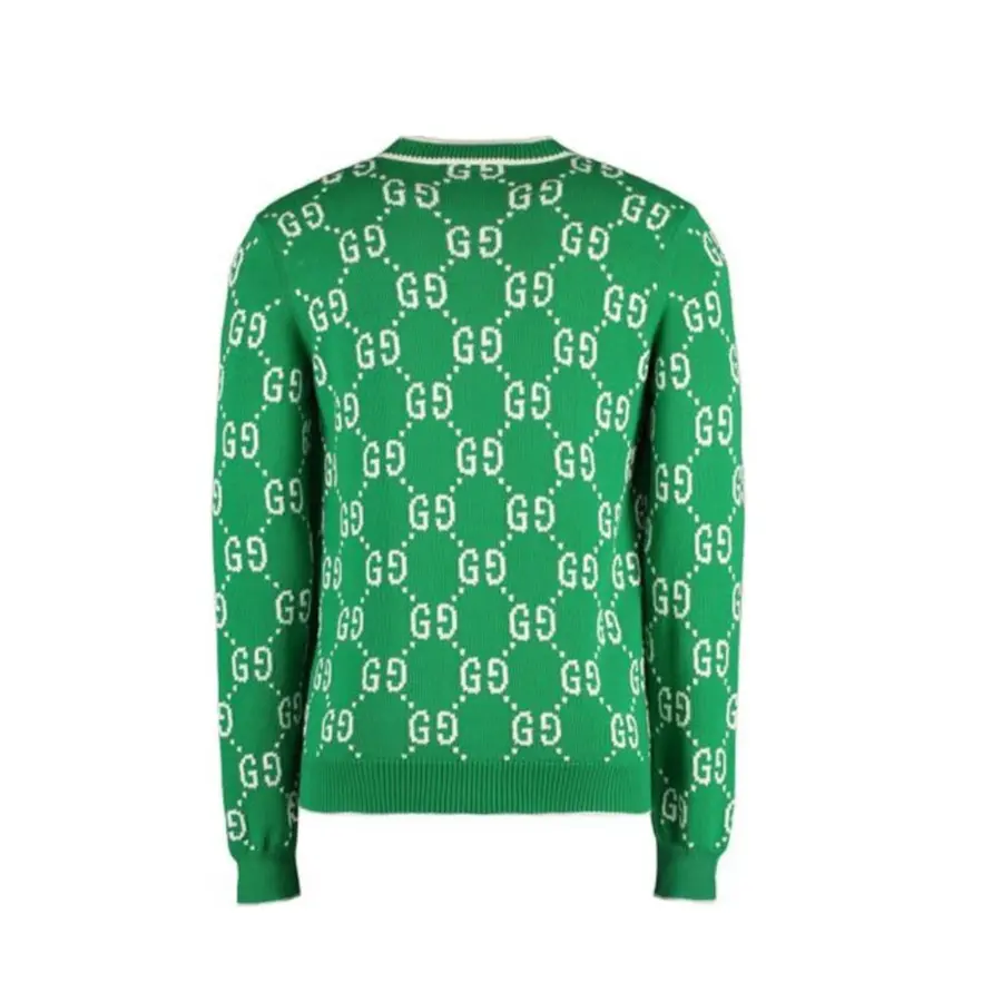 Свитер Gucci Jumbo GG Jacquard Cardigan 'Green', зеленый — фото 2