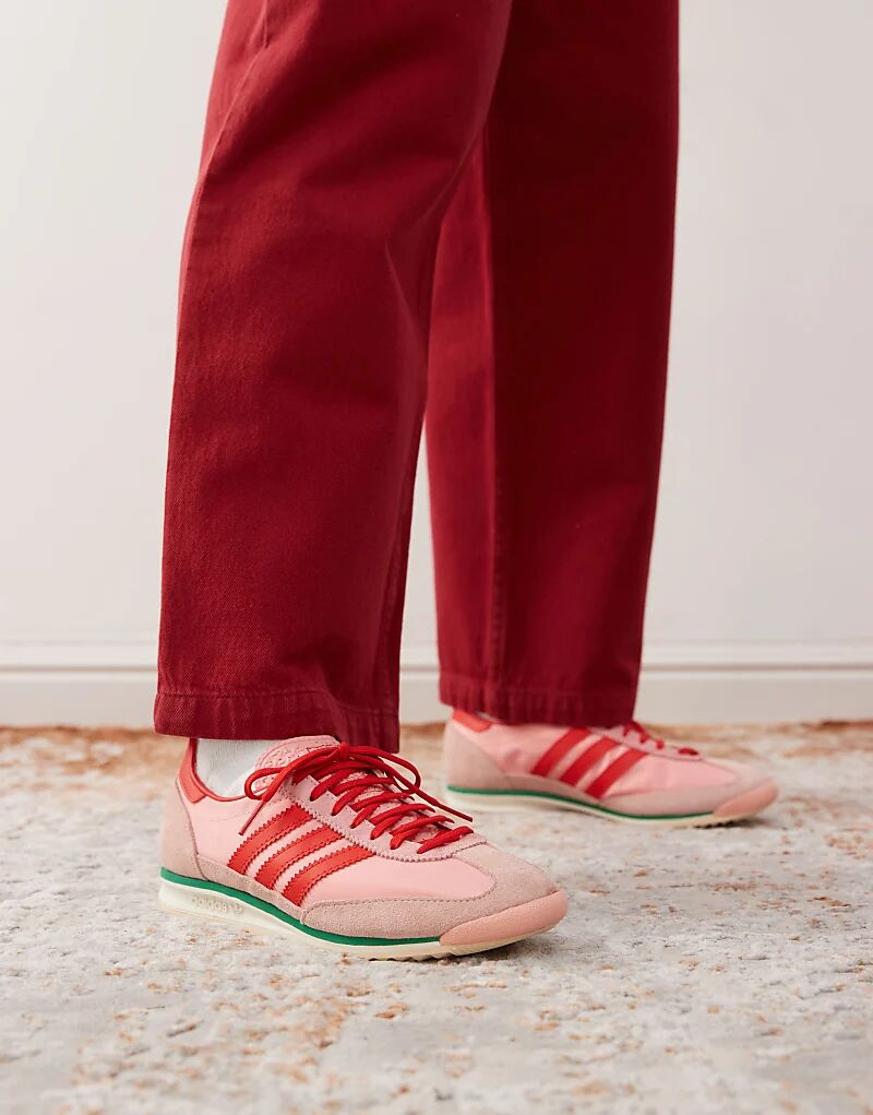 Кроссовки SL 72 OG розового и красного цвета adidas Originals — фото 3