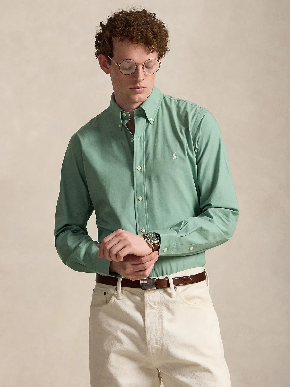Рубашка приталенного кроя на пуговицах Polo Ralph Lauren, Green — фото 3