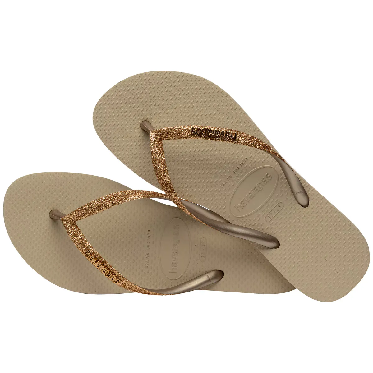 Женские шлепанцы для плавания Havaianas Slim Glitter II, цвет Arena — фото 4
