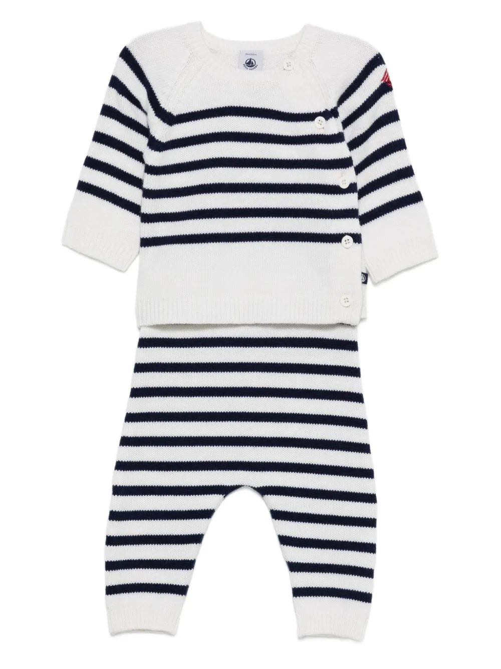 

Комплект из топа в полоску и брюк Petit Bateau, белый