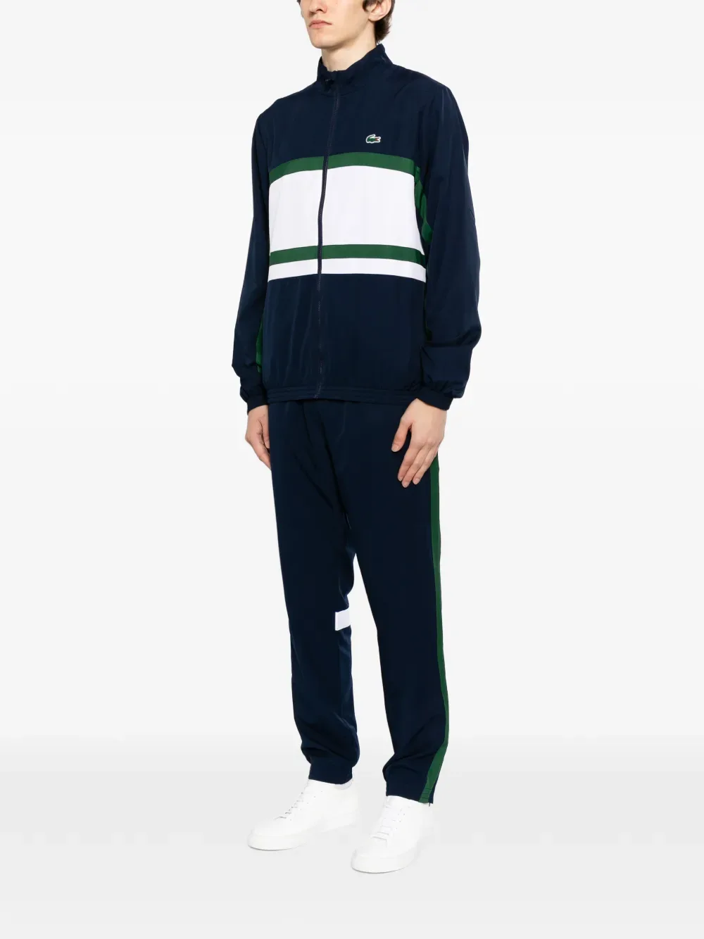 Полосатый спортивный костюм Lacoste, синий — фото 3