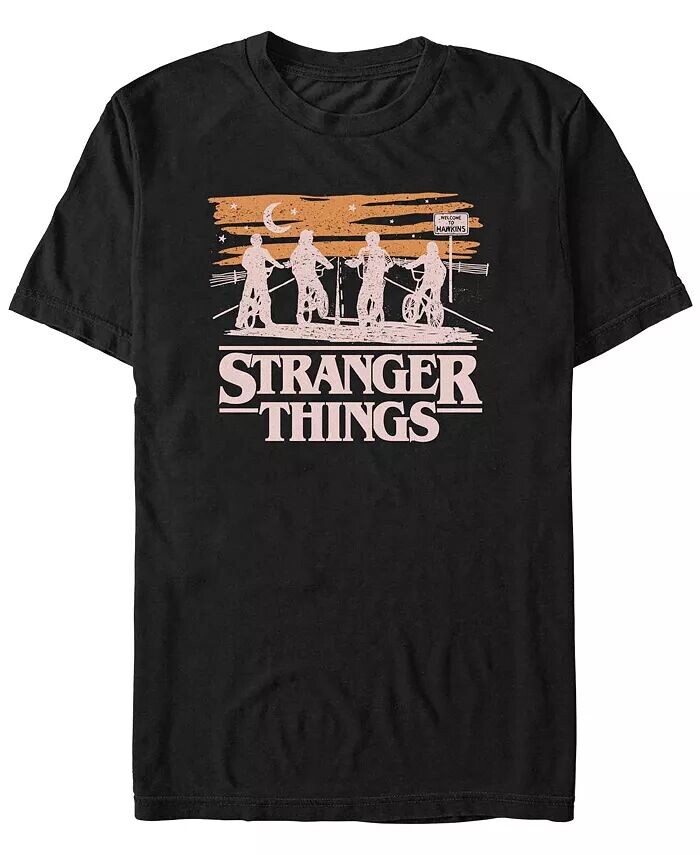 

Футболка с коротким рукавом Stranger Things Men's Night Silhouettes Fifth Sun, черный
