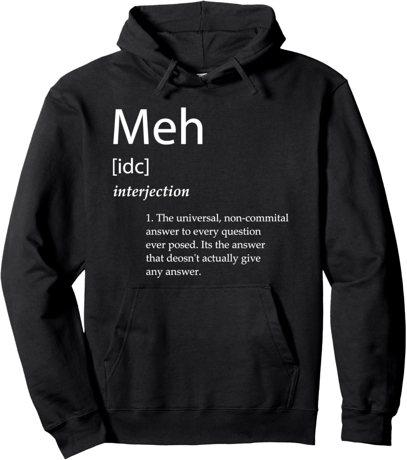 

Смешное саркастическое определение слова Meh (Meh) - Мем с ошибкой в написании - Толстовка MEH Merch For Gamers, черный