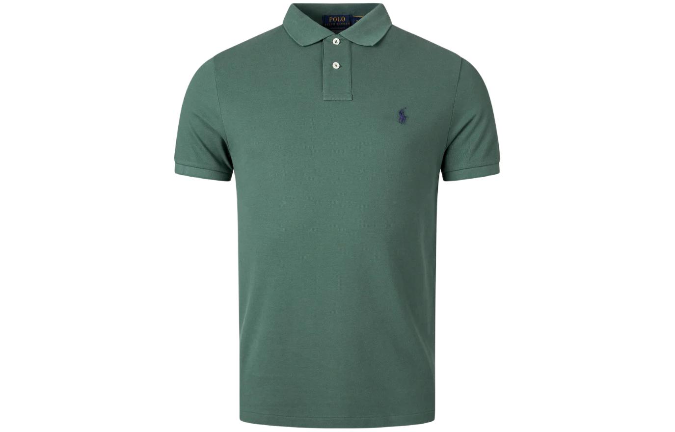 Поло с вышитым логотипом и прямым подолом Polo Ralph Lauren, зеленый — фото 2