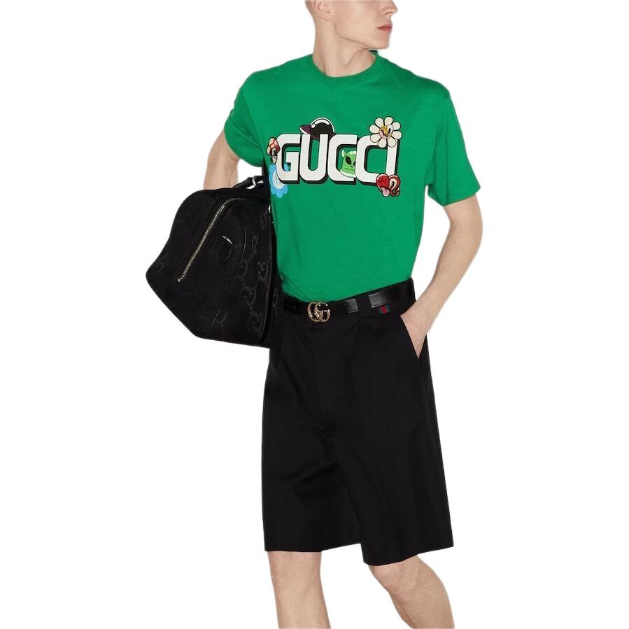 Футболка мужская зеленая Gucci, зеленый — фото 4