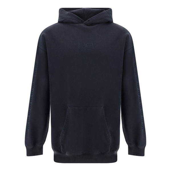 

Толстовка bb medium fit hoodie 'washed black' Balenciaga, черный