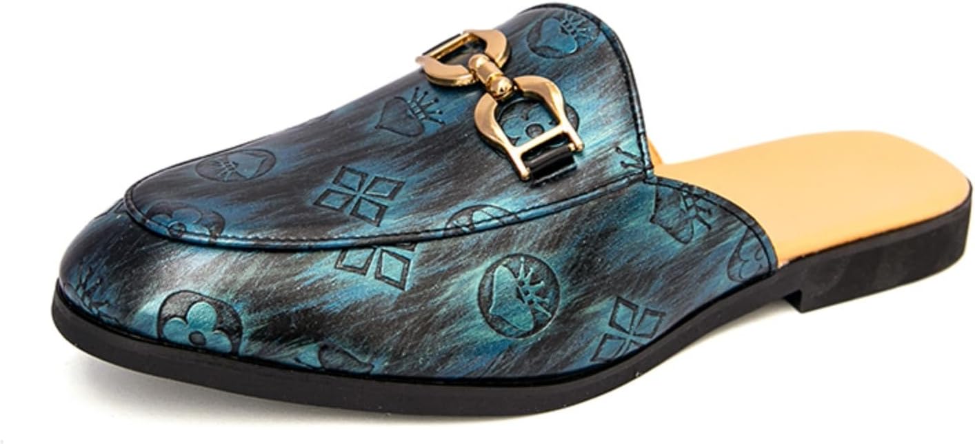 

Мужские ретро-тапочки без задника с принтом и пряжкой Qwuieoin, зеленый