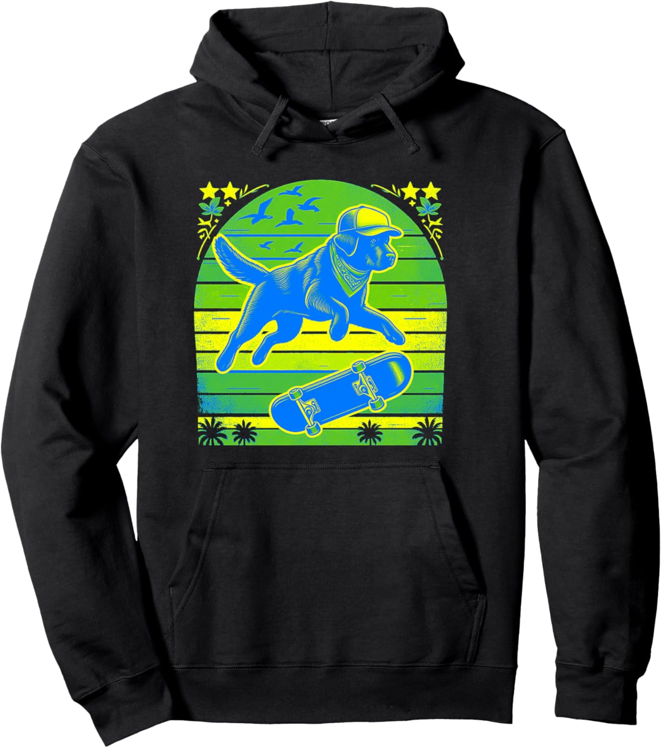 

Худи Cooler Black Labrador Retriever Dog Olli Jump Skate Beach Hoodie Skater Dog Cartoon Black Labrador On Skateboard, черный
