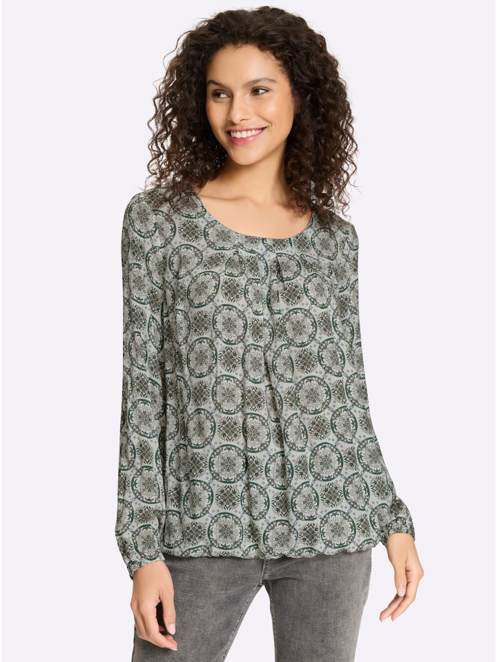 

Блузка с принтом цвета хаки и песка Heine