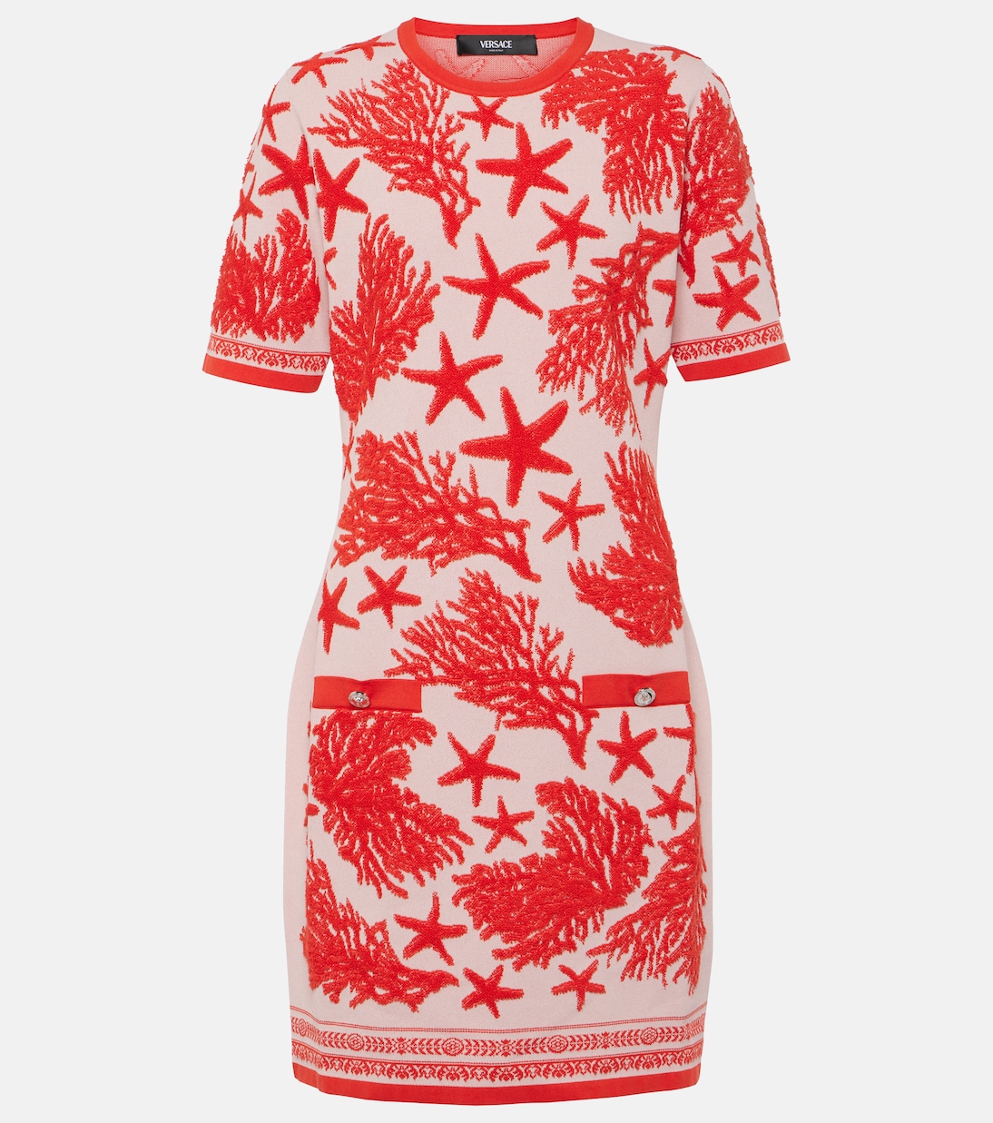 

Жаккардовое мини-платье Barocco Sea Versace, Dusty Rose