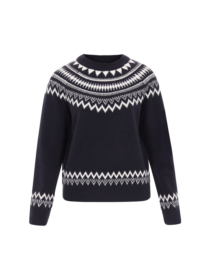 

DreiMaster Женский свитер темно-синего и кремового цвета