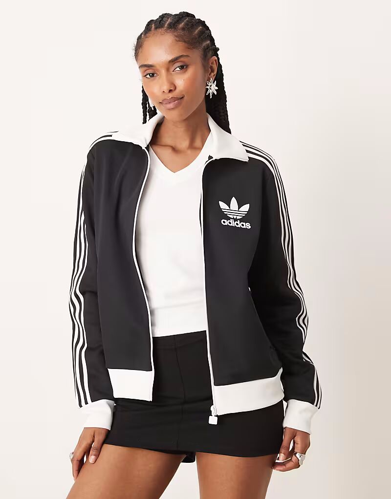 

Спортивный топ Beckenbauer черного и белого цветов Adidas Originals