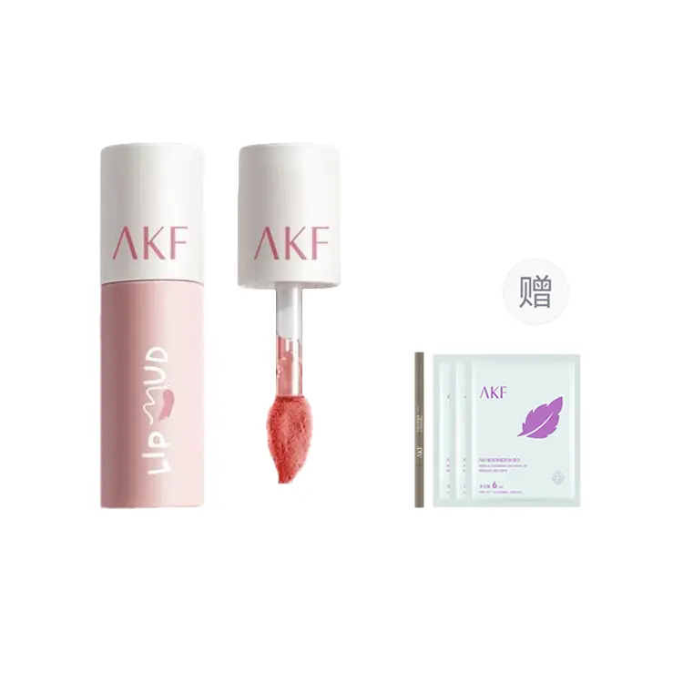 

Матовый блеск для губ Lip Clay с эффектом осветления, легко растушевывается, стойкий AKF, Almond Oat белый M20+Eyebrow Pencil 01+Makeup Remover Wet Wipes 18ml