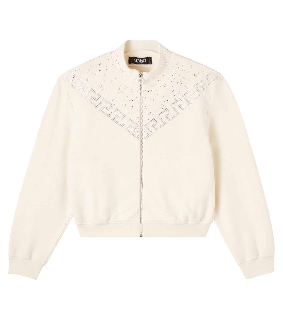 

Хлопковый флисовый свитшот La Greca Versace Kids, Ivory+Crystal