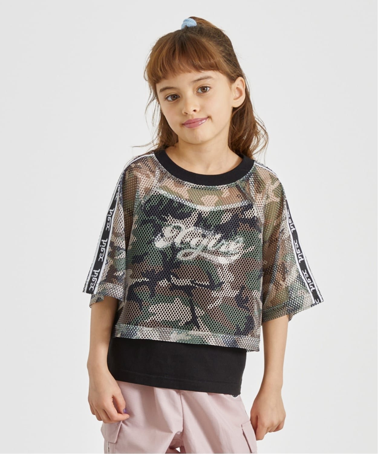 Комплект из короткого сетчатого топа и майки с логотипом X-girl Stages, Green