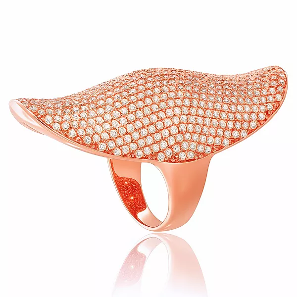 

Кольцо Suzy Levian из стерлингового серебра с кубическим цирконием на всю фалангу пальца Suzy Levian New York, rose